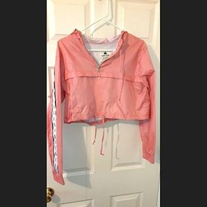 Cropped Windbreaker Hoodie